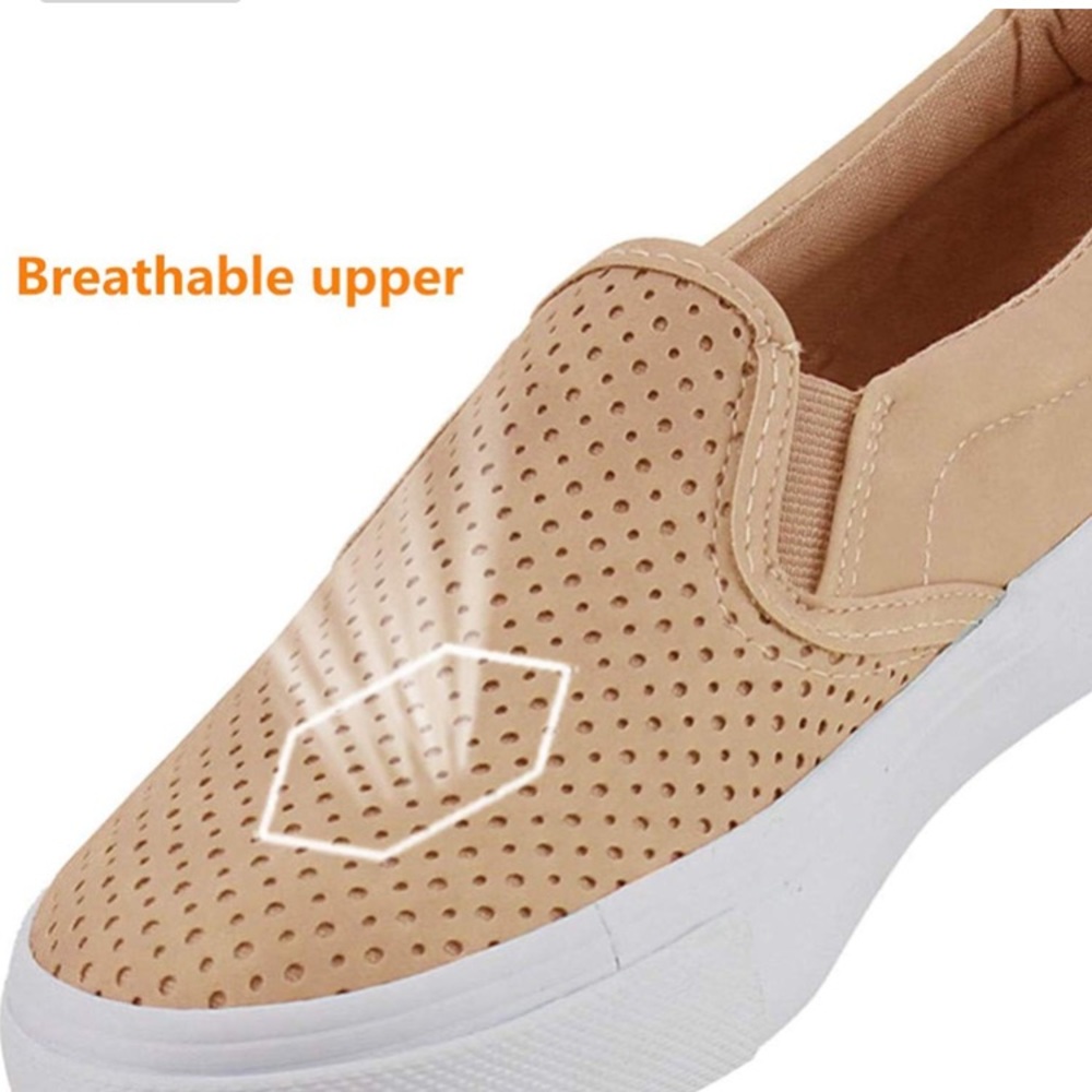 Hollow Loafer Canvas Flats Shoes-Camel - Picture 5 of 7